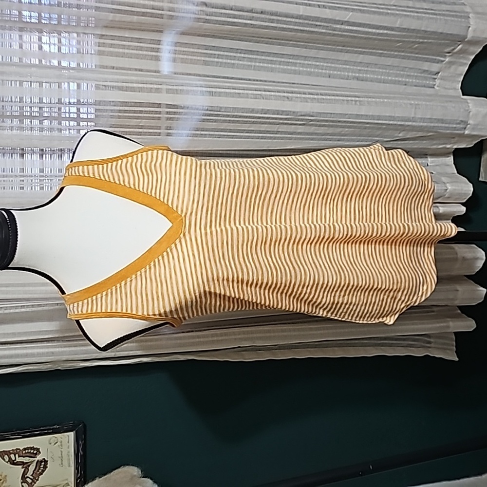 Maurice yellow striped sleeveless top